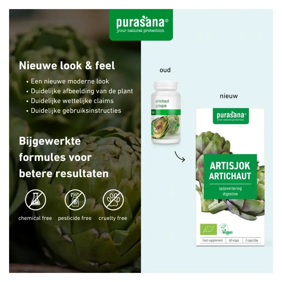 Purasana Artisjok extract bio 60 vcaps