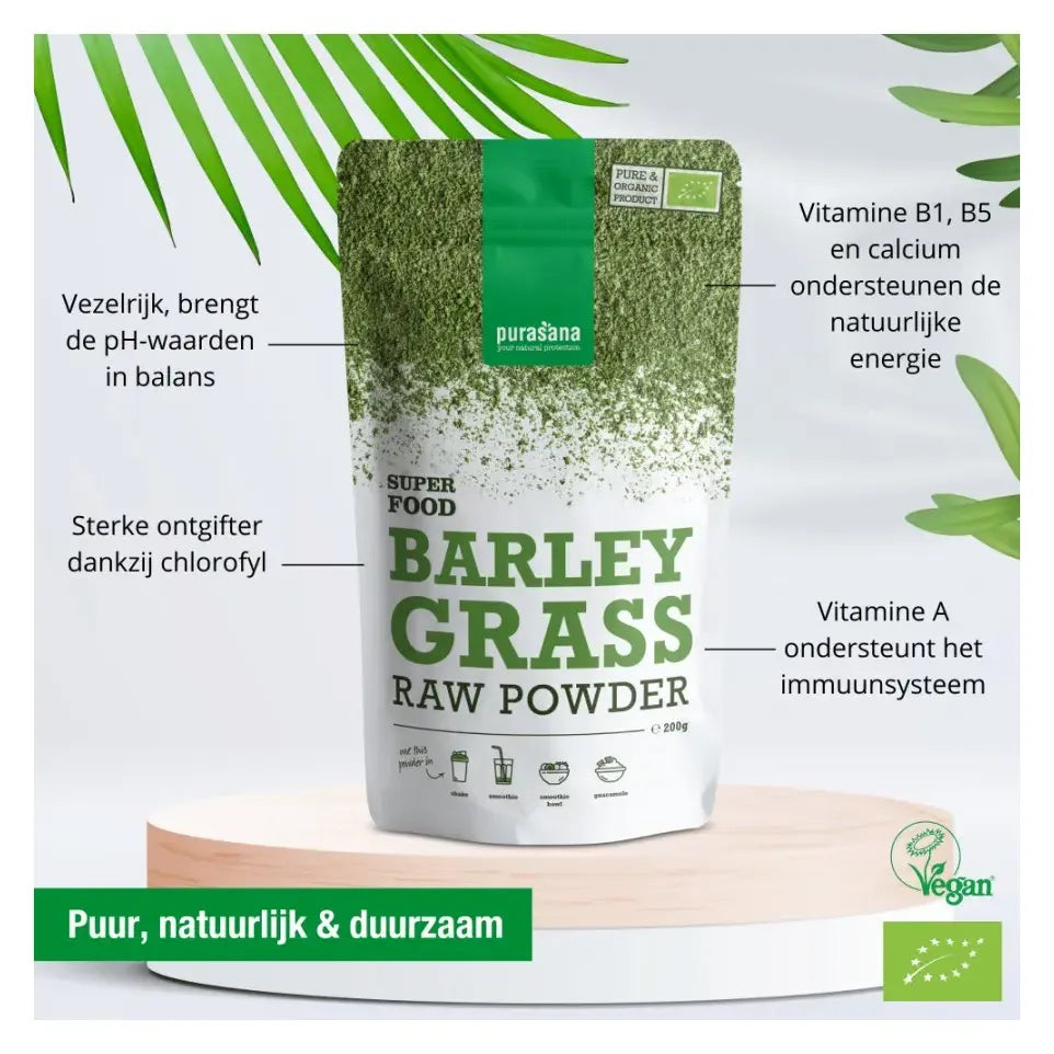 Purasana Gerstegras barley grass poeder 200 gram