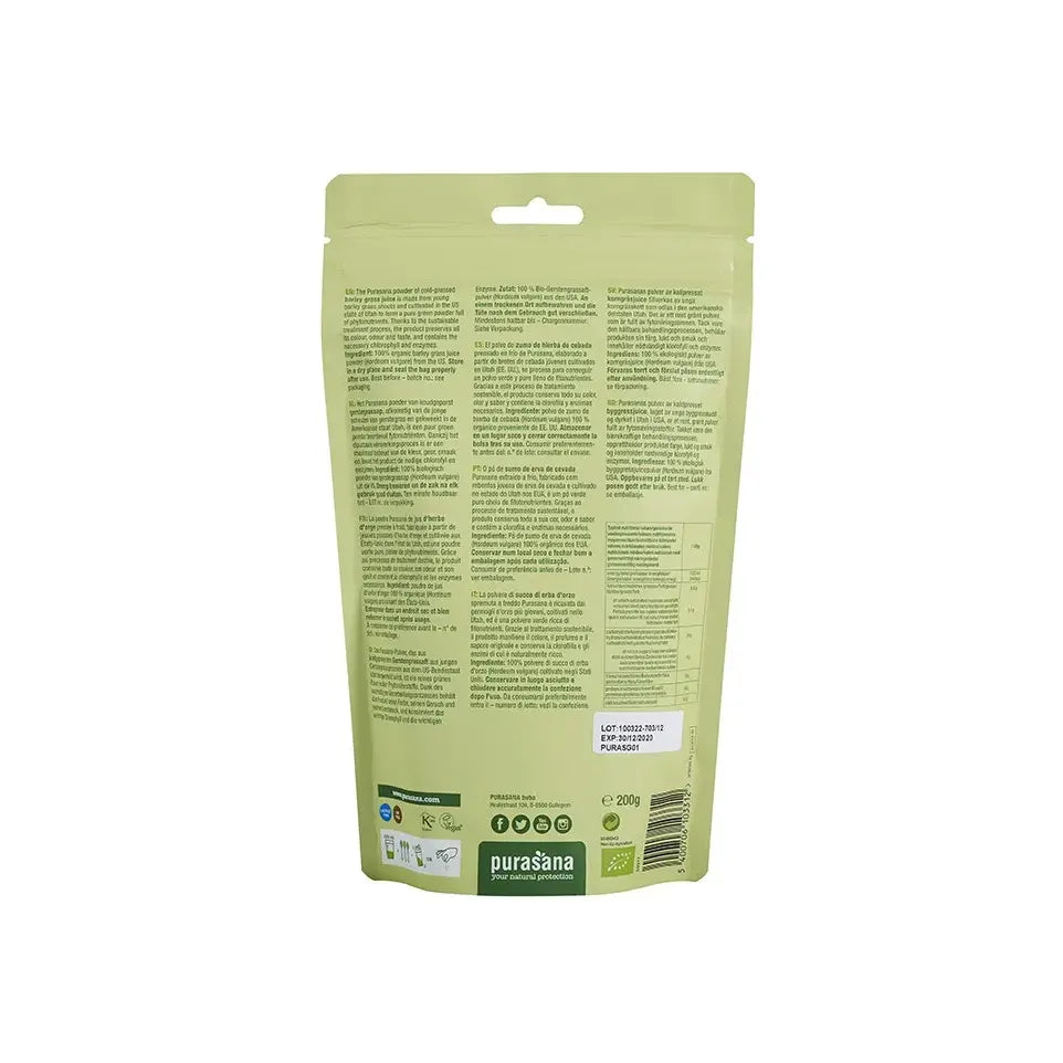 Purasana Gerstegras barley grass sappoeder 200 gram