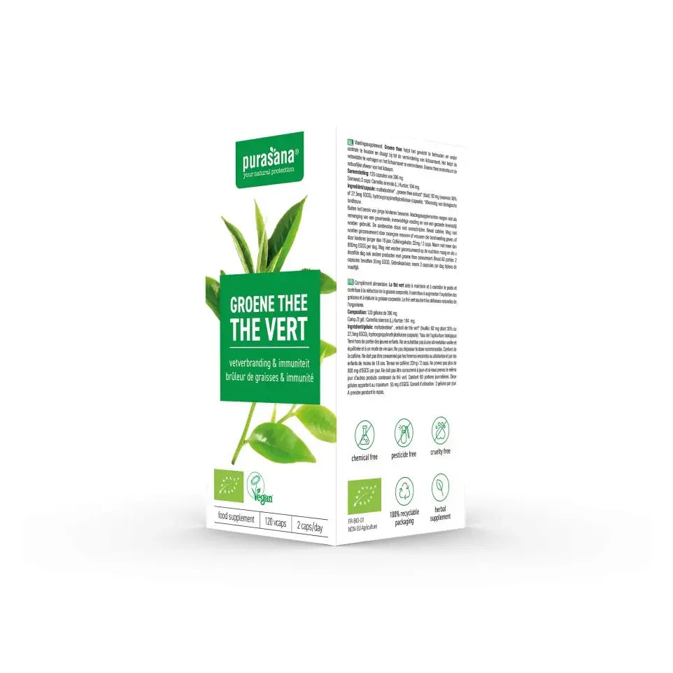 Purasana Bio groene thee 120 vcaps