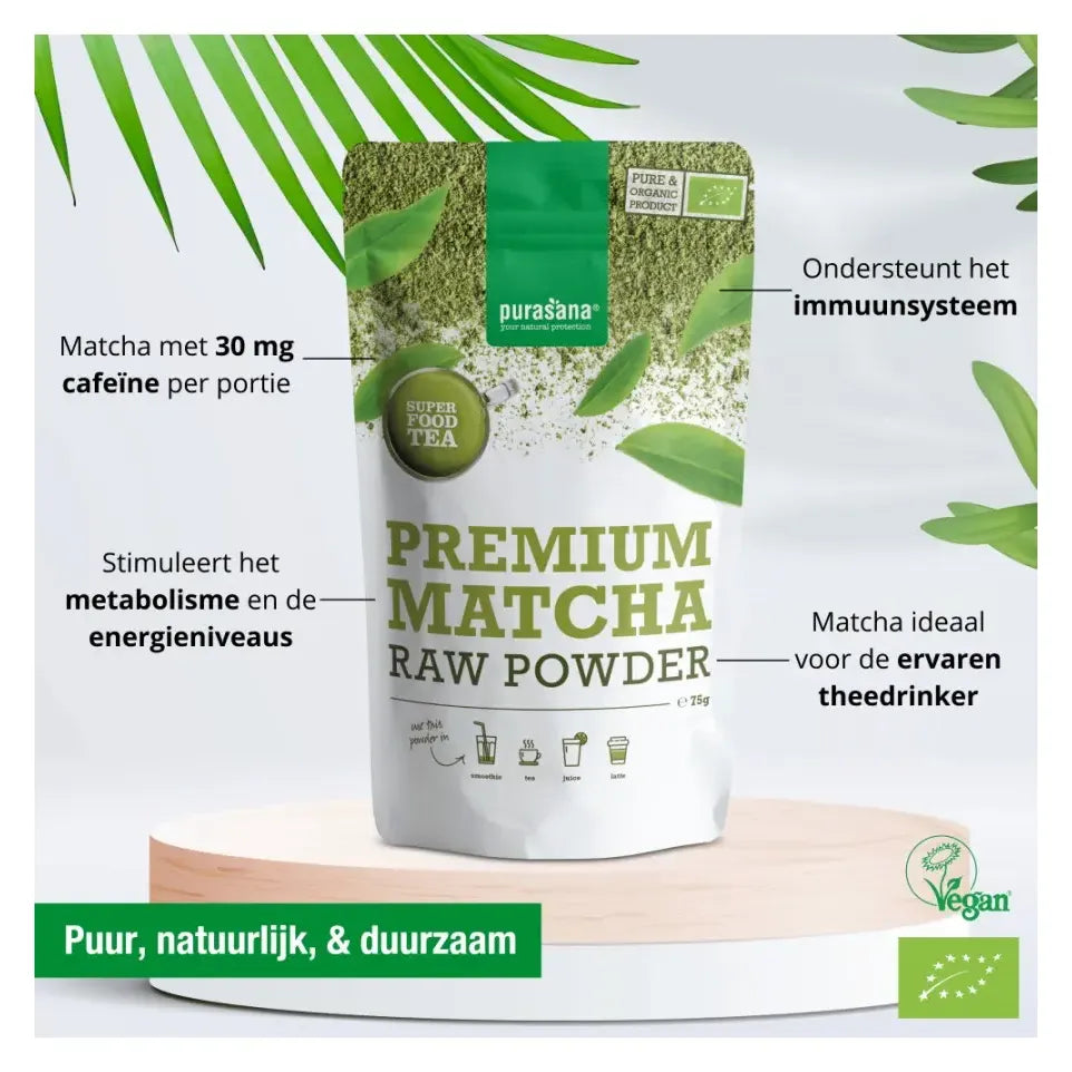 Purasana Matcha Powder premium biologisch 75 gram