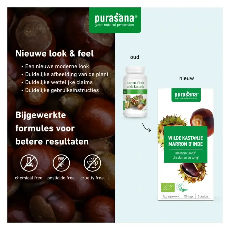 Purasana Wilde kastanje 120 vcaps
