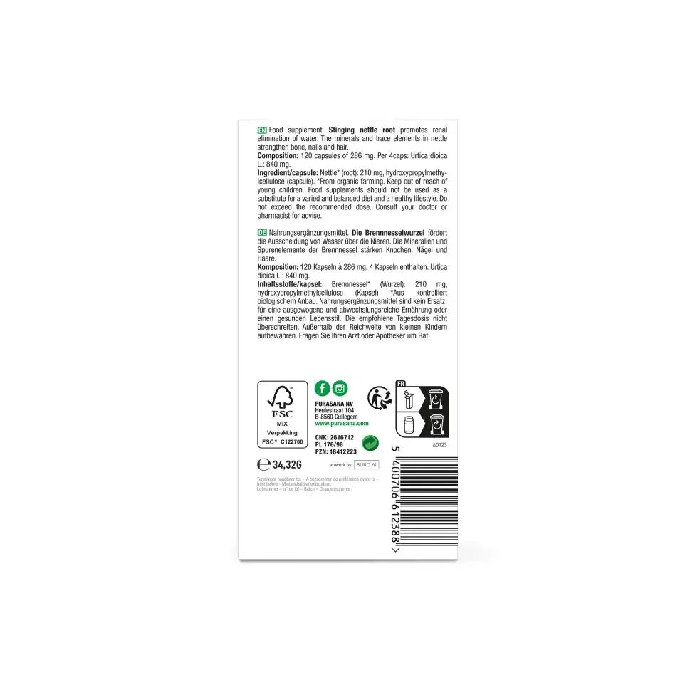 Purasana Brandnetelwortel 120 vcaps