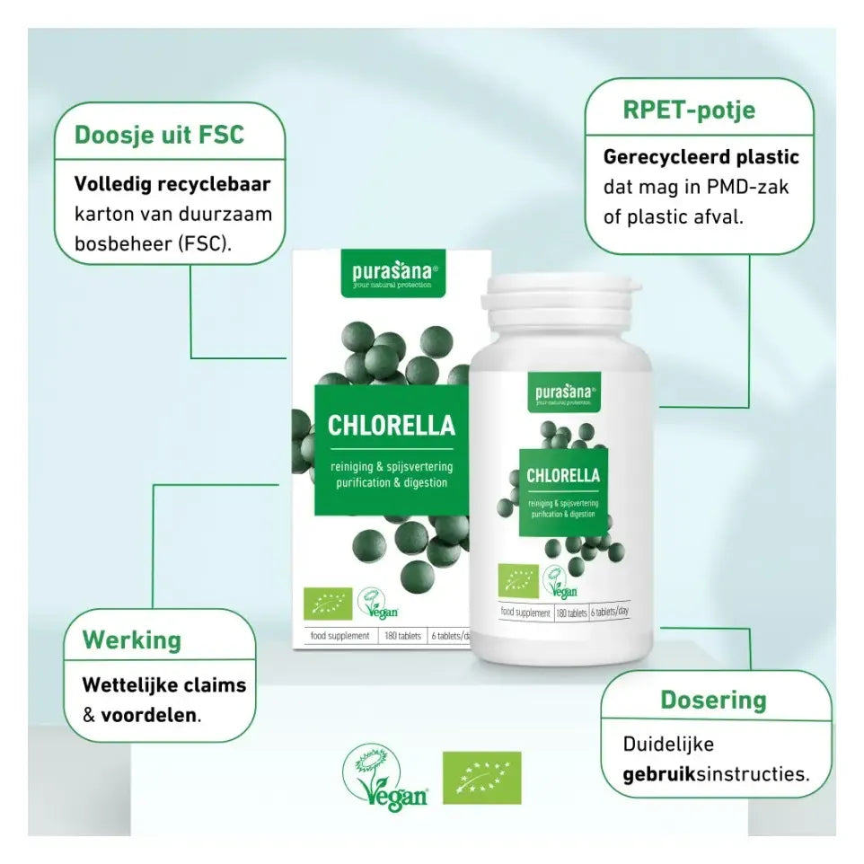 Purasana Chlorella 180 tabletten