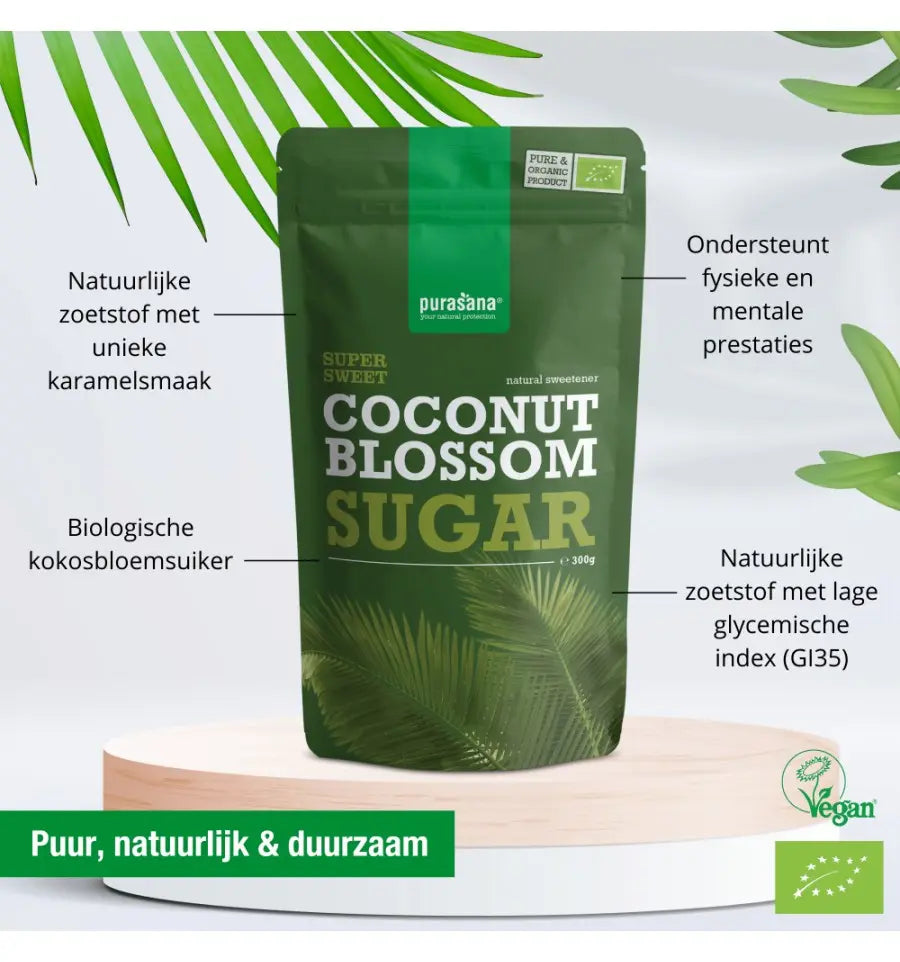 Purasana Kokosbloesemsuiker 300 gram (afbeelding 3)