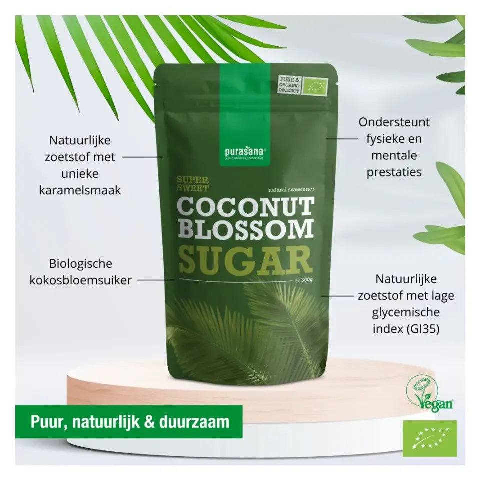 Purasana Kokosbloesemsuiker 300 gram (afbeelding 3)