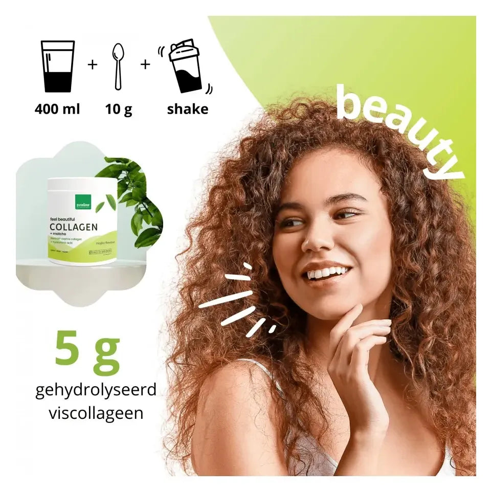 Purasana Collageen matcha feel beautiful 240 gram