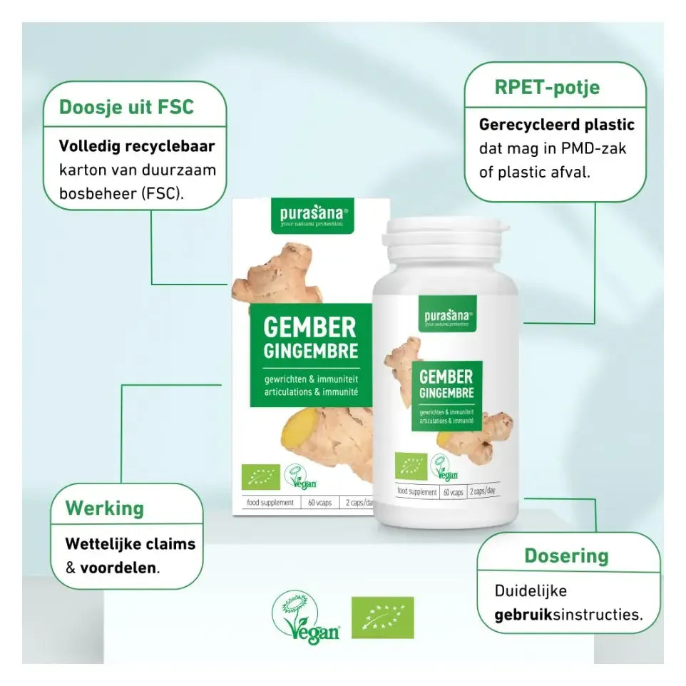Purasana Gember bio 250 mg 60 vcaps
