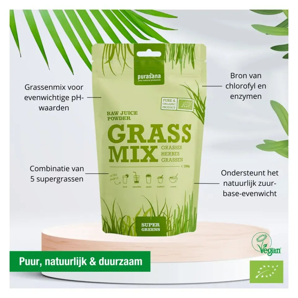Purasana Grassenmix sap poeder 200 gram
