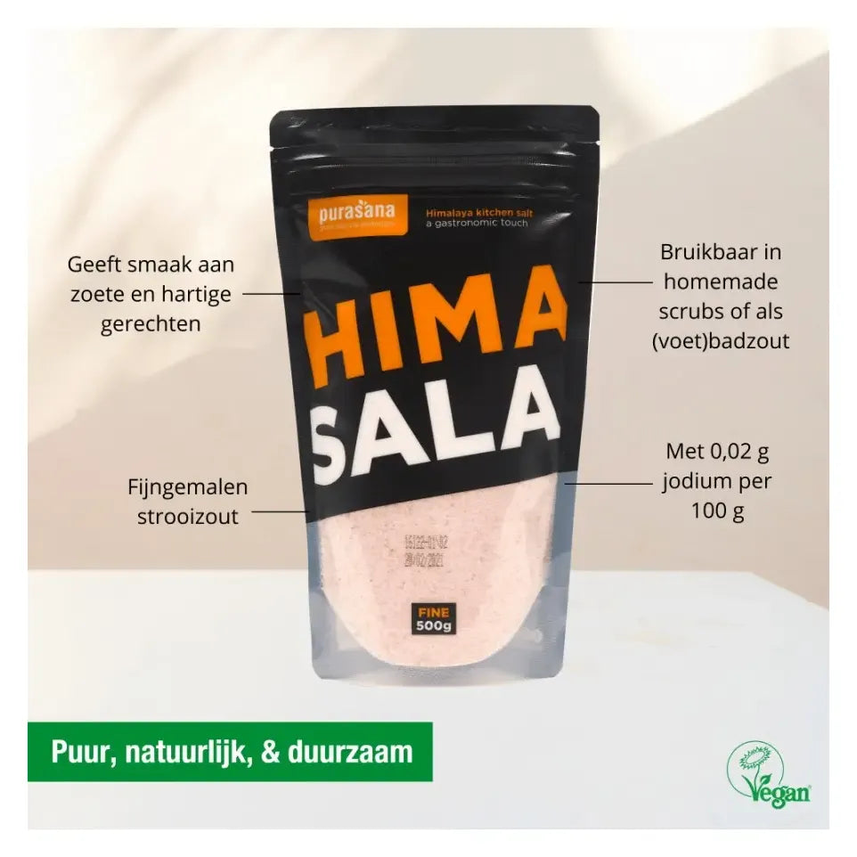 Purasana Himasala keukenzout fijn navulzak 500 gram