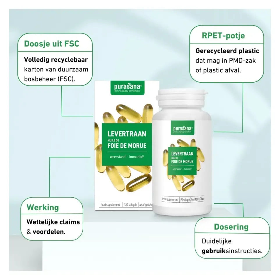 Purasana Levertraan 120 softgels