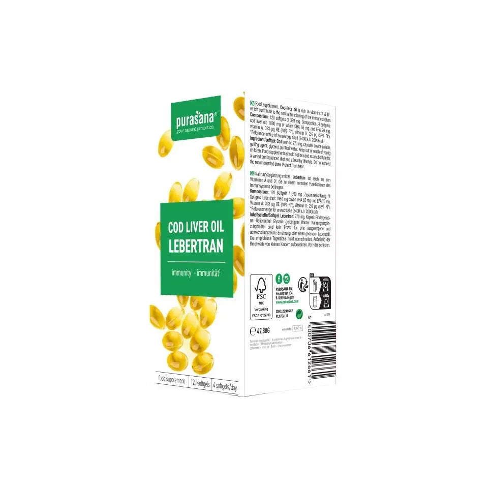 Purasana Levertraan 120 softgels