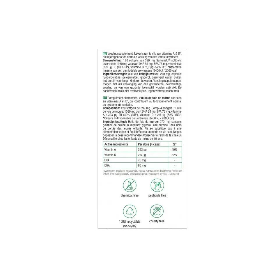 Purasana Levertraan 120 softgels