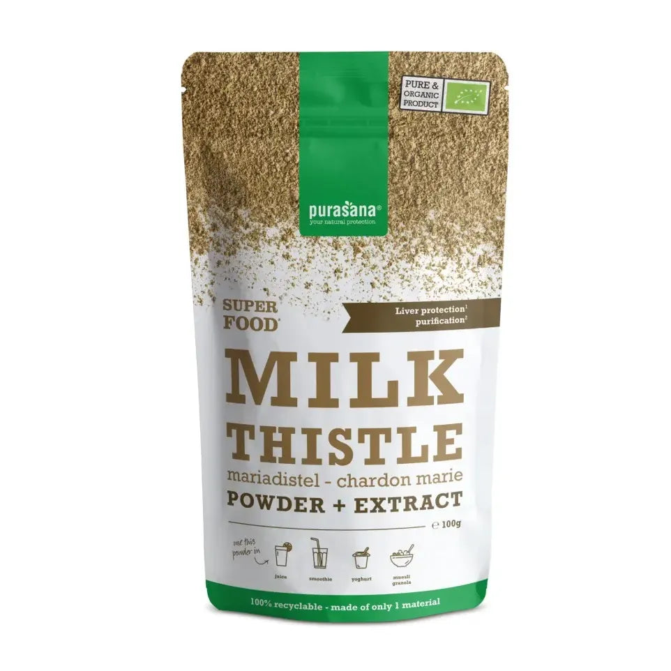 Purasana Mariadistel poeder + extract biologisch 100 gram