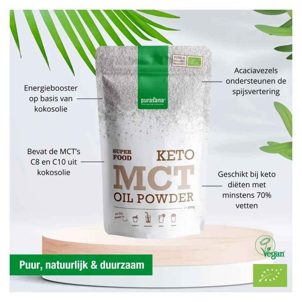 Purasana MCT olie poeder vegan bio 200 gram