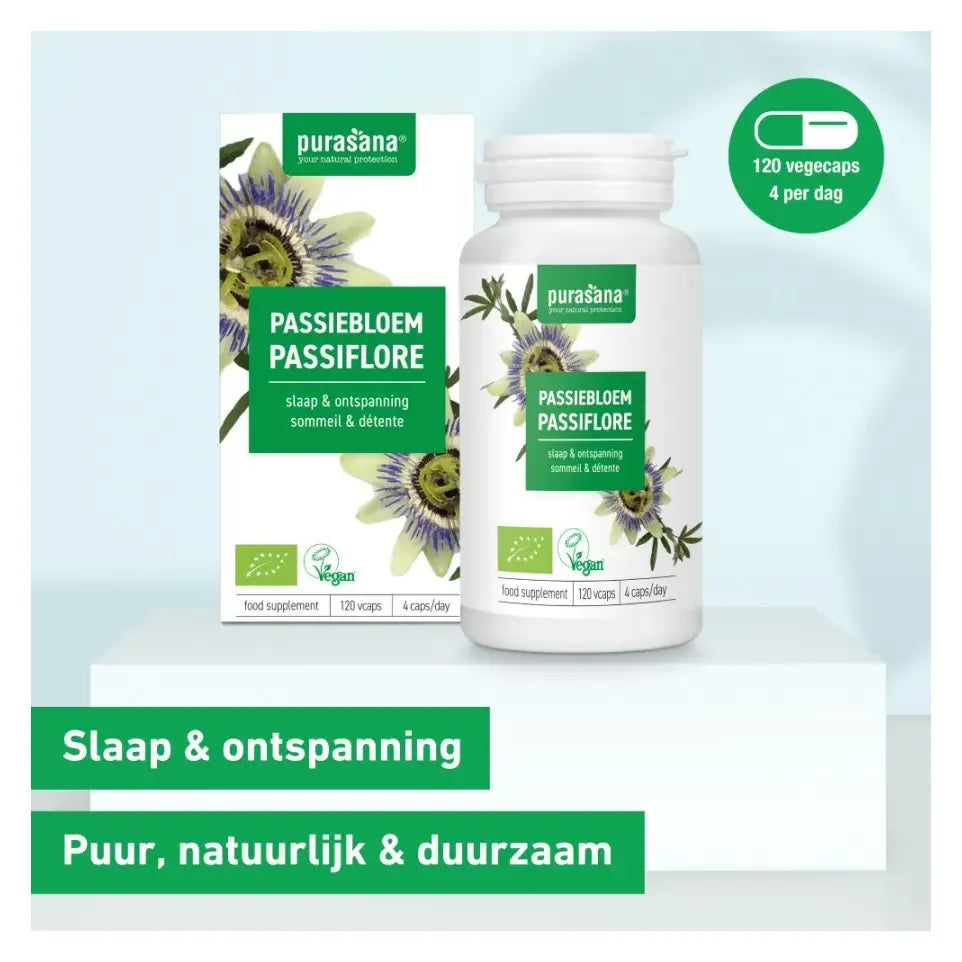 Purasana Passiebloem bio 125 mg 120 vcaps