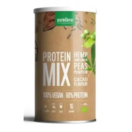 Purasana Protein mix 55% pea sunflower hemp cacao 400 gram
