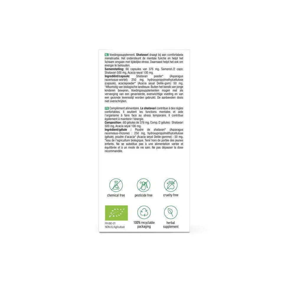 Purasana Shatavari 250 mg bio 60 vcaps