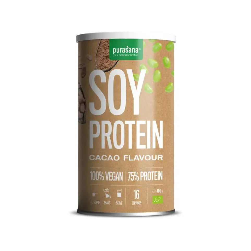 Purasana Vegan Soy Protein cacao biologisch 400 gram