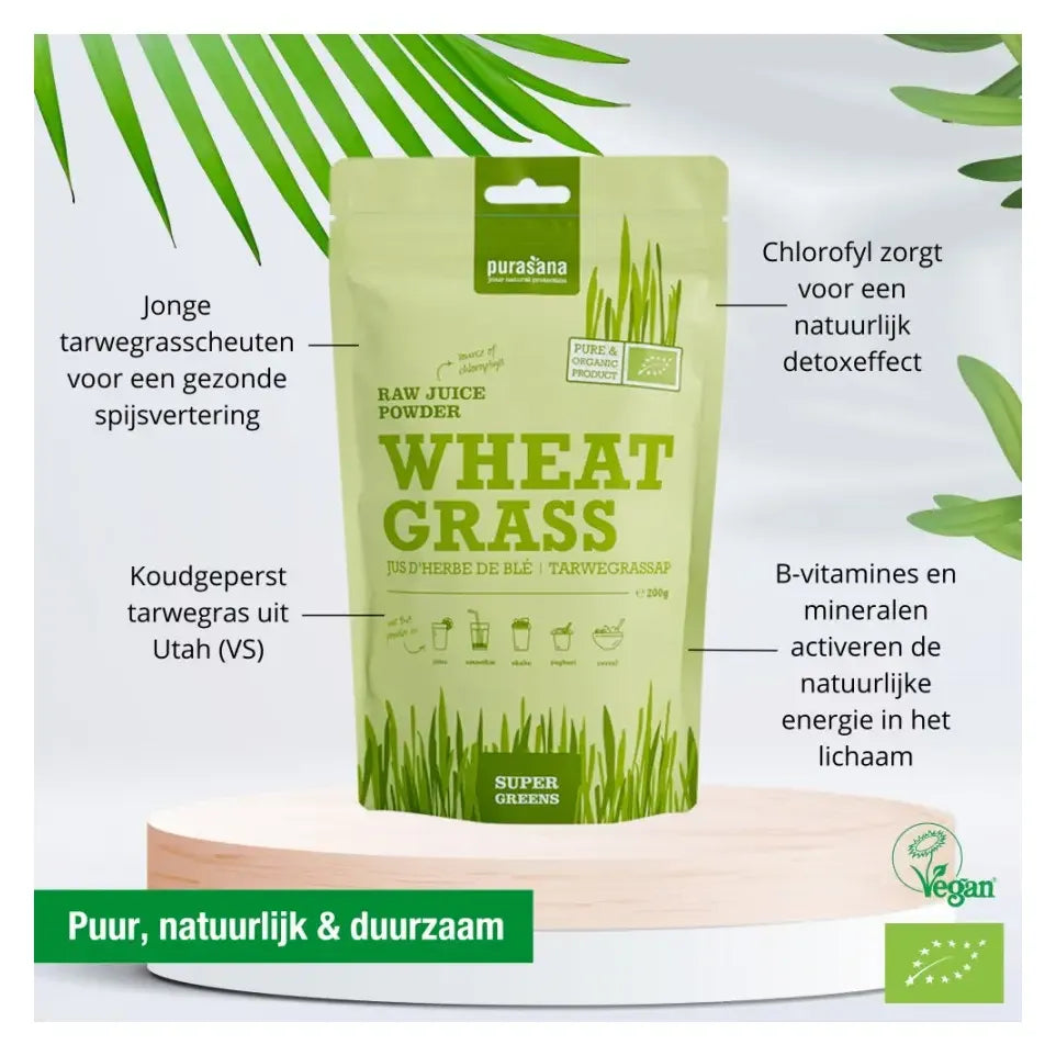 Purasana Tarwegras wheatgrass sap poeder 200 gram