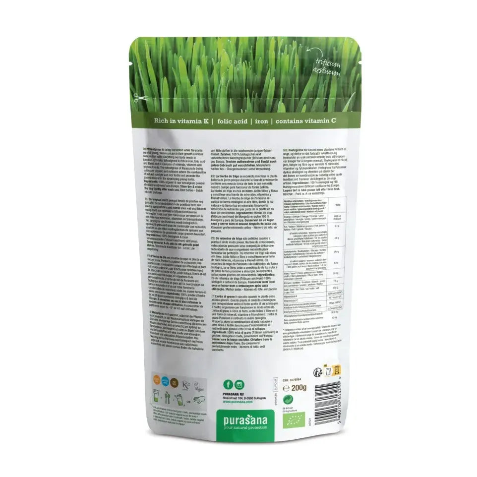 Purasana Tarwegras wheatgrass poeder 200 gram