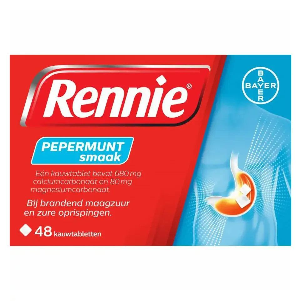 Rennie Pepermunt 48 kauwtabletten