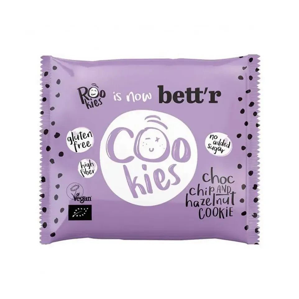 Rookies Cookie choc chip & hazelnut biologisch 40 gram