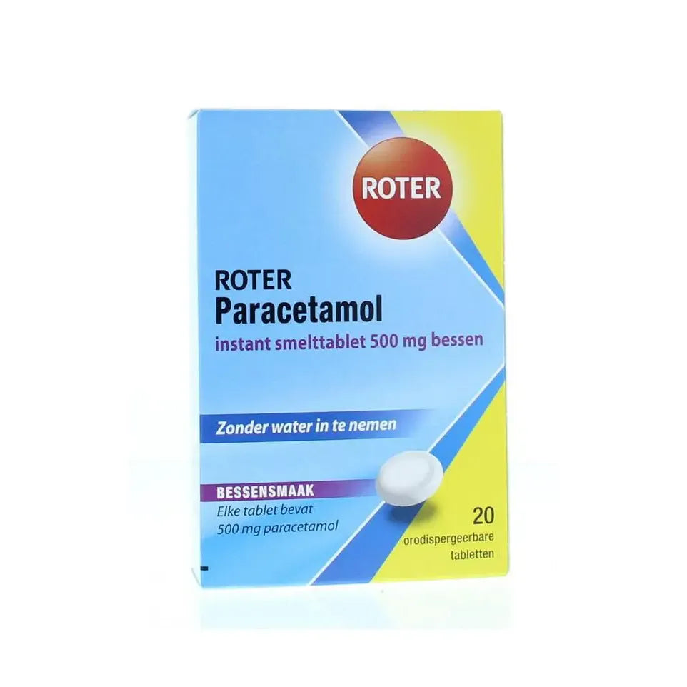 Roter Paracetamol 500 mg bessen smaak 20 smelttabletten