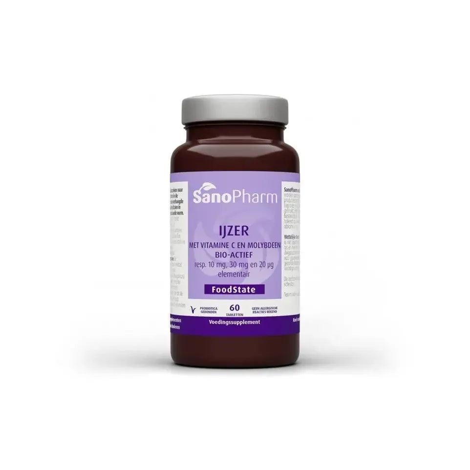 Sanopharm IJzer 10 mg & moly 20 mcg & C 30 mg 60 tabletten