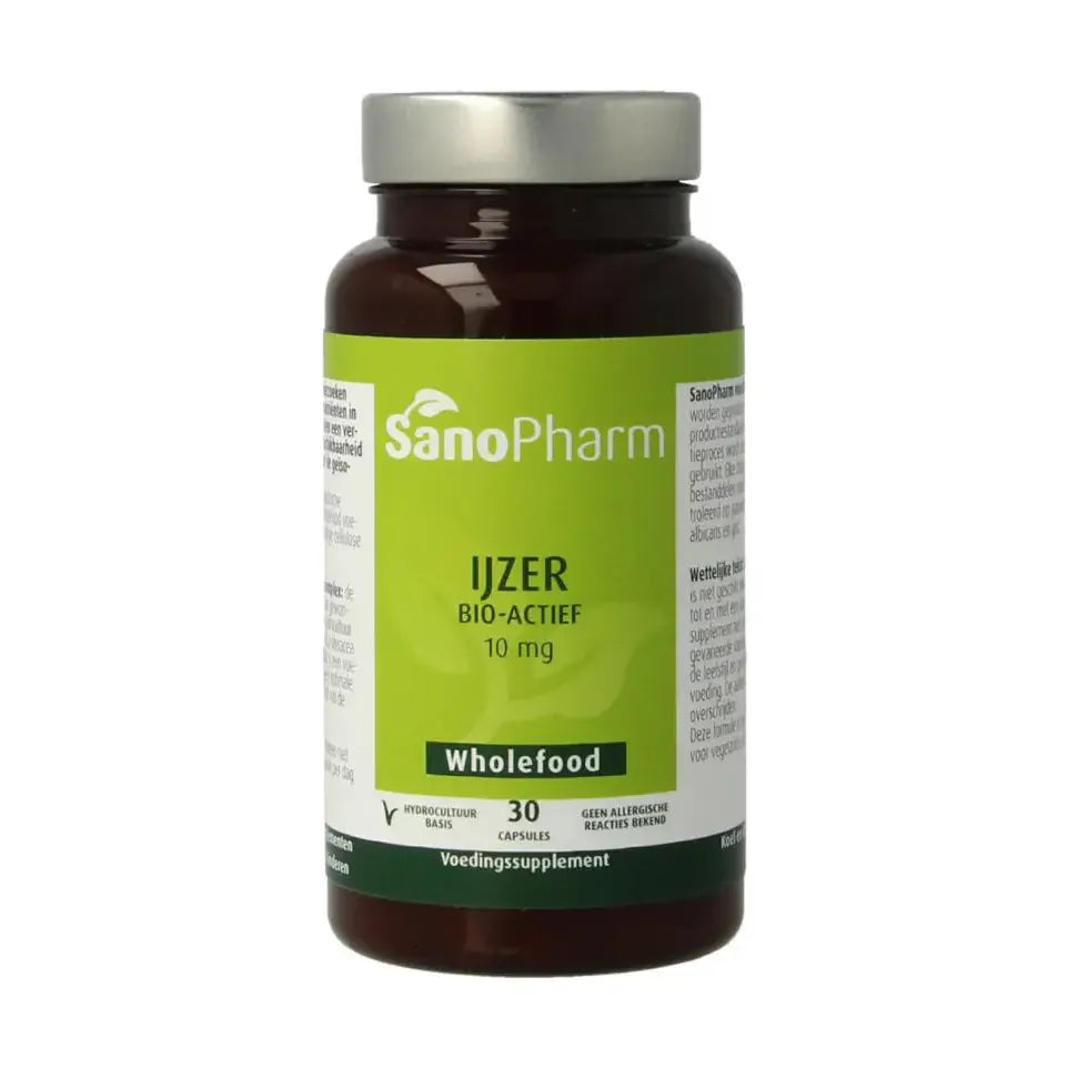 Sanopharm ijzer 10 mg wholefood 30 capsules