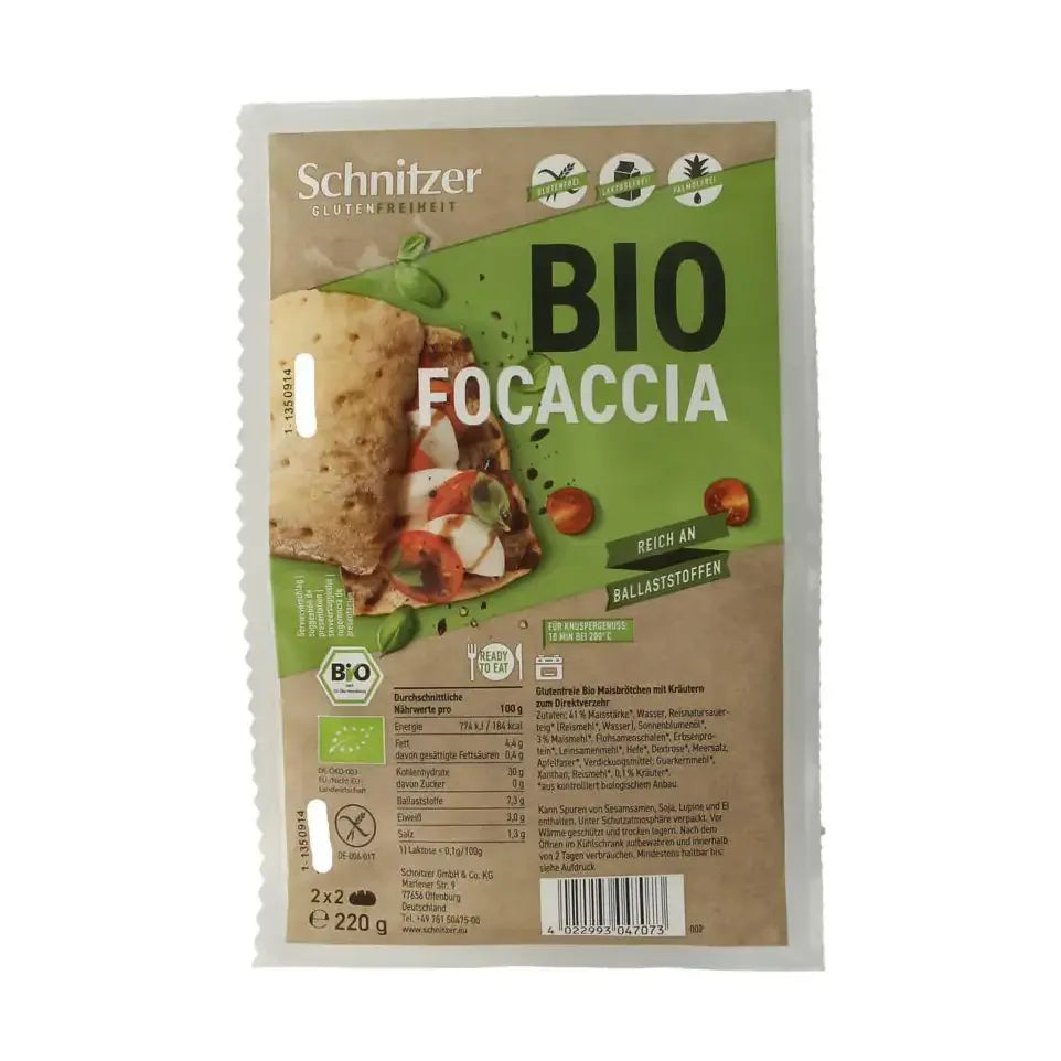 Schnitzer Focaccia 4 stuks biologisch 220 gram