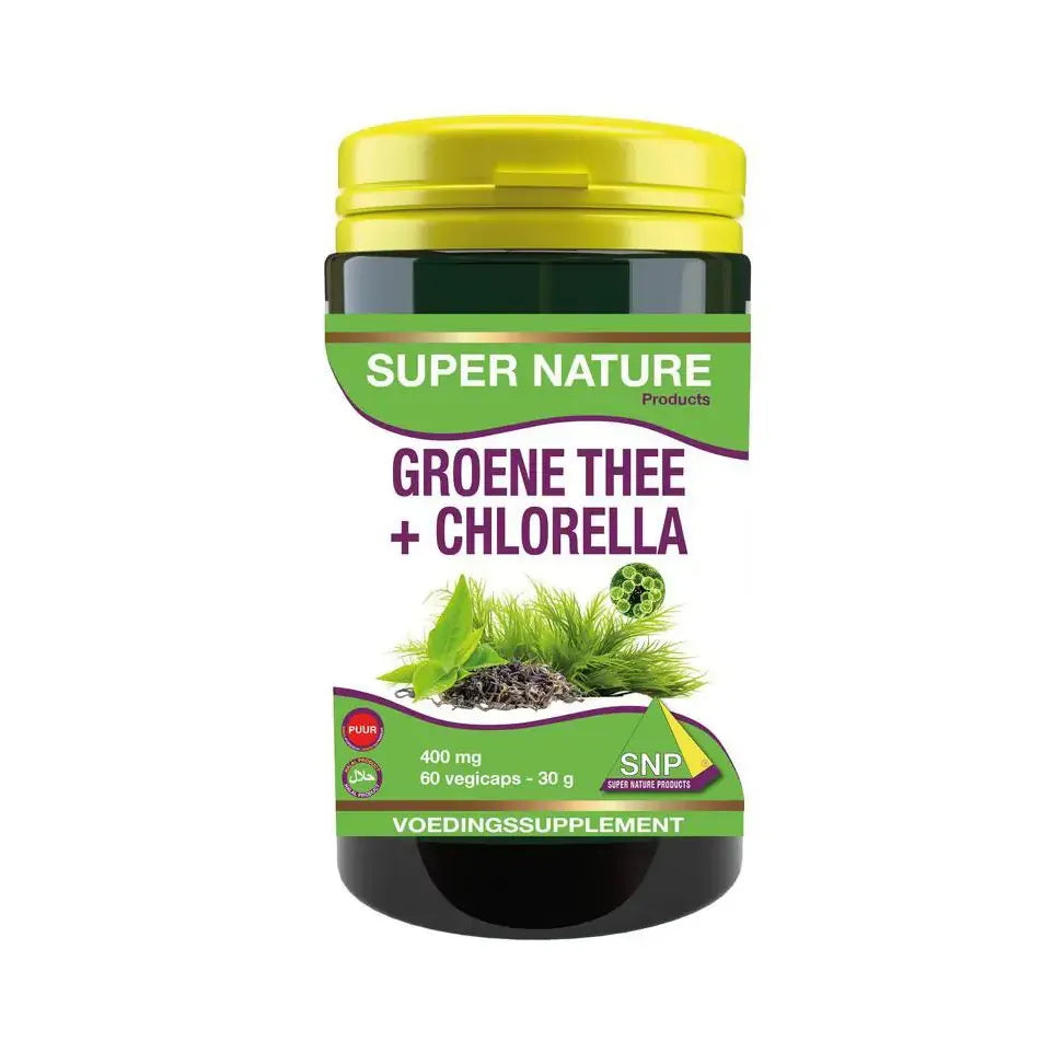 SNP Groene thee chlorella 400 mg puur 60 capsules