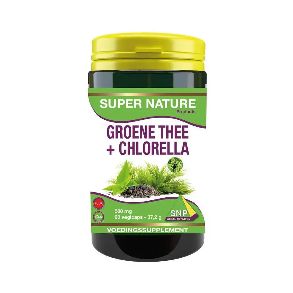 SNP Groene thee chlorella 500 mg puur 60 capsules
