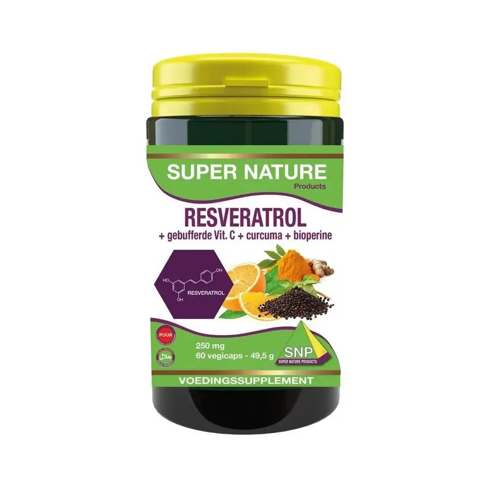 SNP Resveratrol curcuma gebufferd vit Cperine puur 60 vcaps