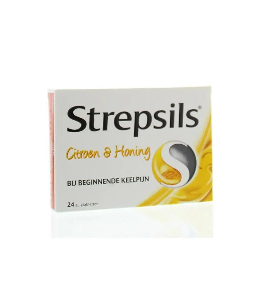 Strepsils Citroen & honing 24 zuigtabletten (afbeelding 1)