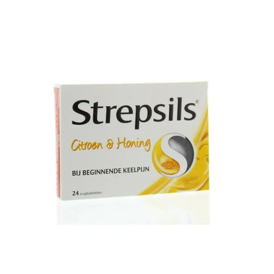 Strepsils Citroen & honing 24 zuigtabletten (afbeelding 1)