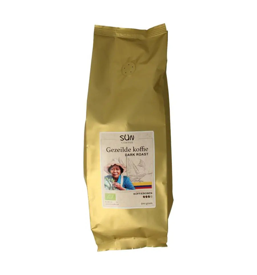Sun Coffee Gezeilde koffiebonen dark roast 500 gram