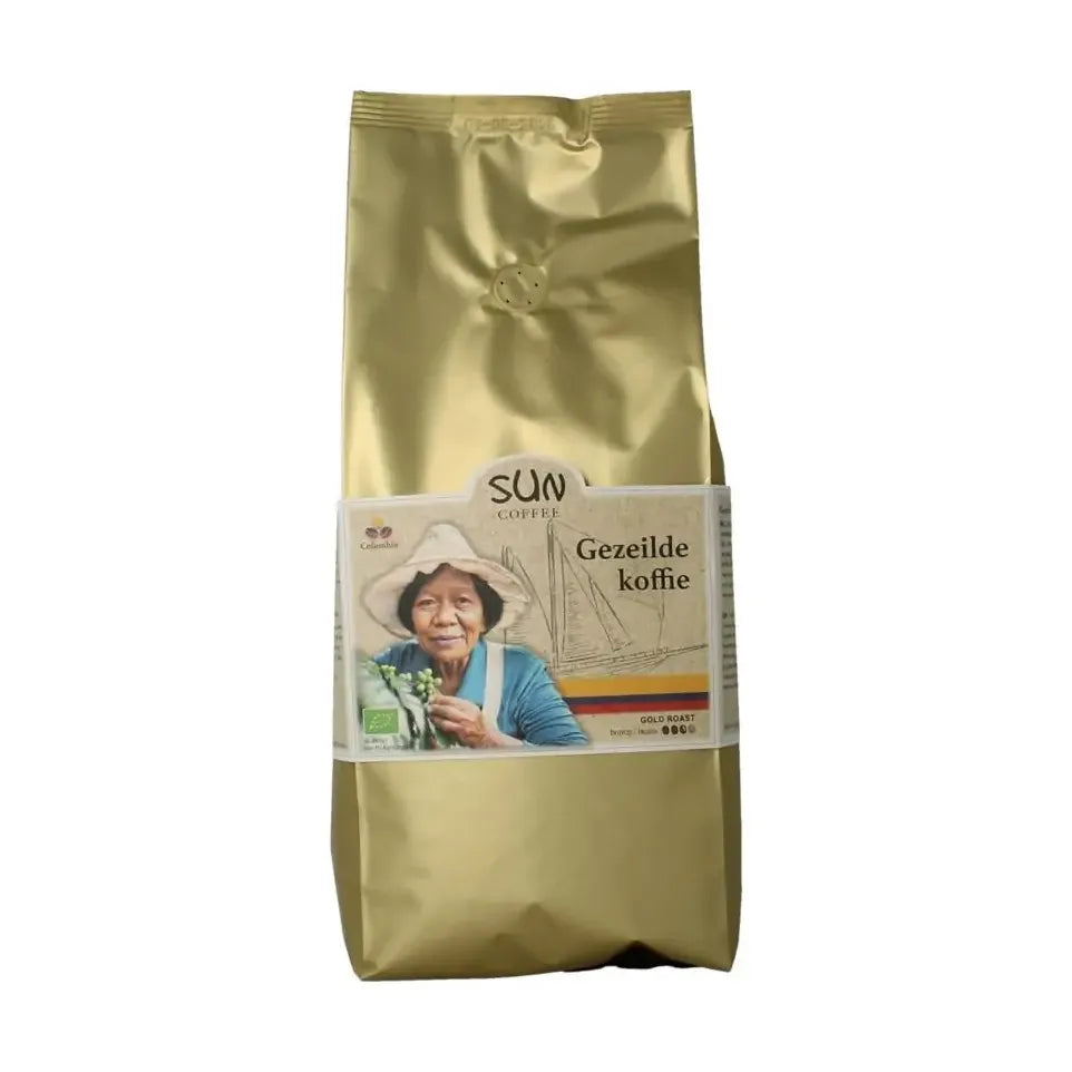 Sun Coffee Gezeilde koffiebonen gold roast biologisch 1 kg