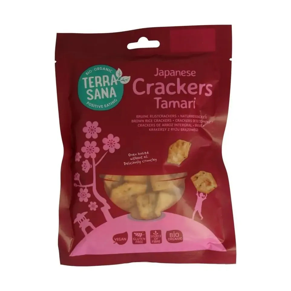 Terrasana Bruine rijstcrackers met tamari bio 60 gram