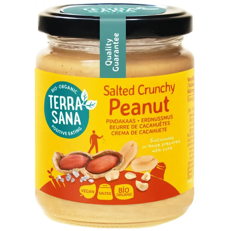 Terrasana Pindakaas crunchy met Himalayazout bio 250 gram