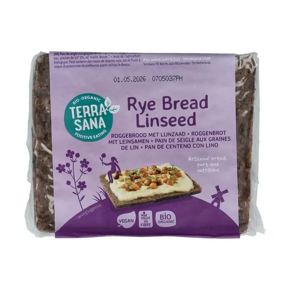 Terrasana Roggebrood met lijnzaad bio 500 gram