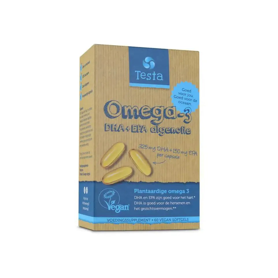 Testa Omega 3 algenolie 300 mg DHA + 125 mg EPA vegan 60 vcaps