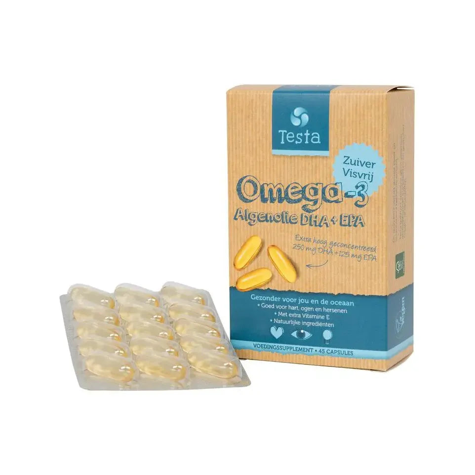 Testa Omega 3 algenolie 250 mg DHA + 125 mg EPA 45 vcaps