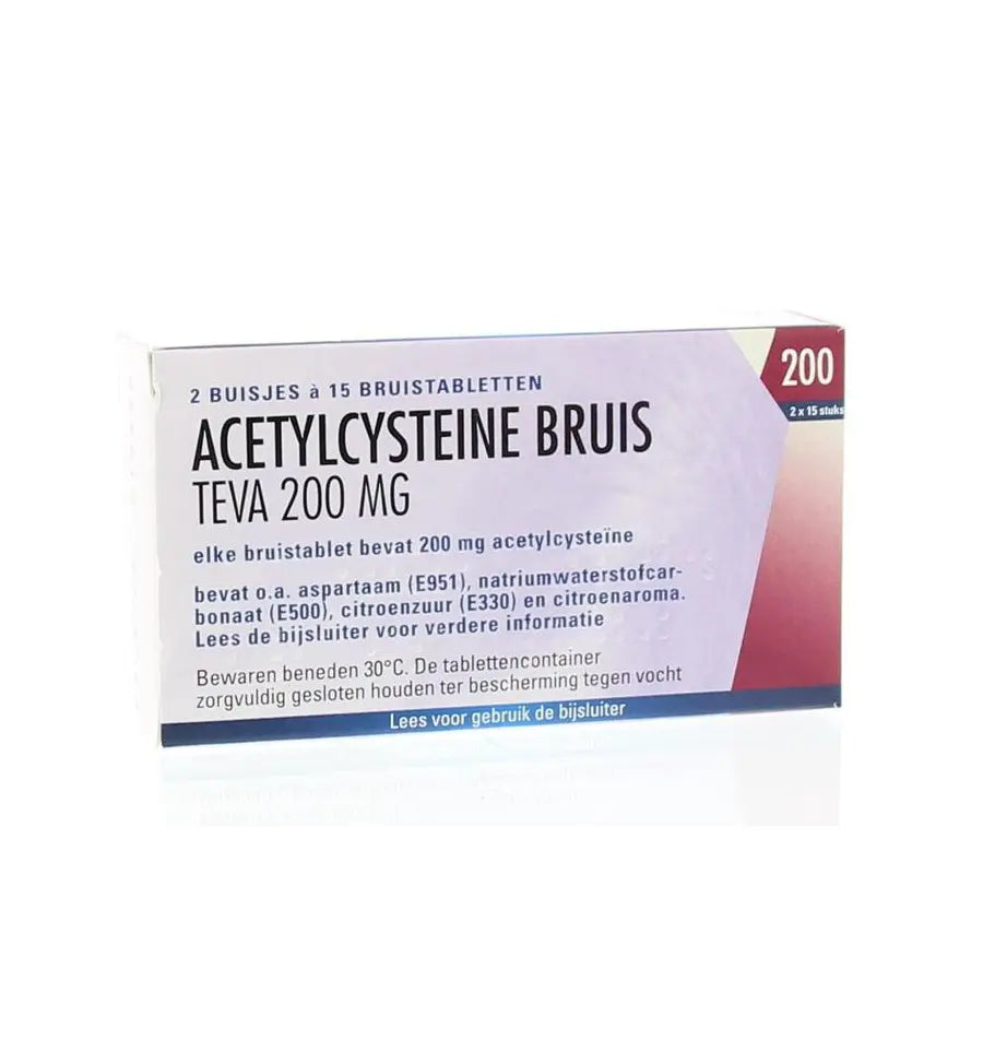 Teva Acetylcysteine 200 mg 30 bruistabletten