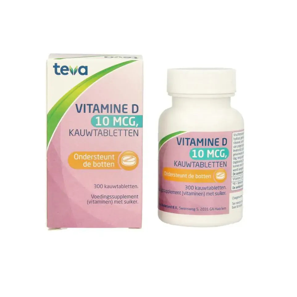 Teva Vitamine D 10 mcg 10 mcg 300 kauwtabletten