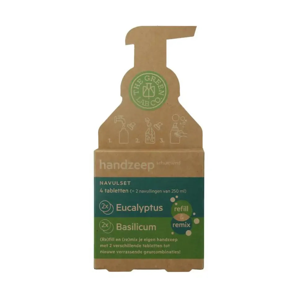 The Green Lab Co Handzeep navulset eucalyptus & basilicum 4