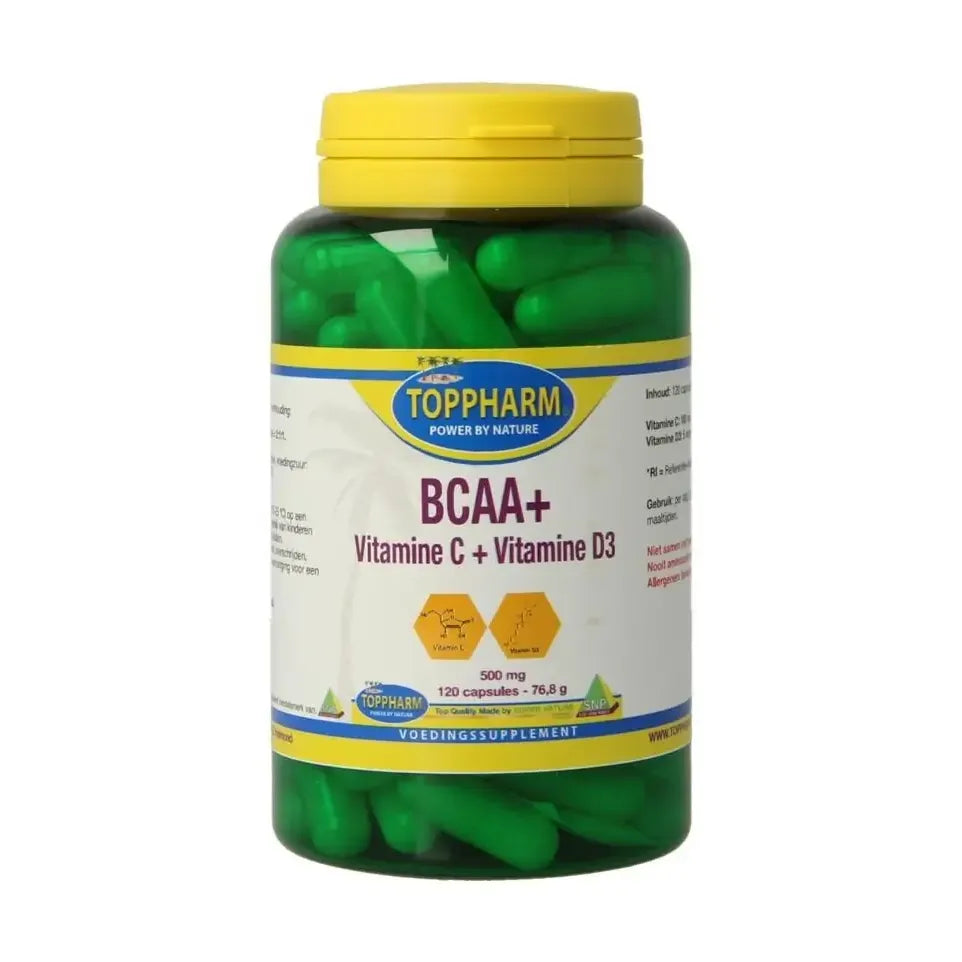 Toppharm BCAA Vitamine C Vitamine D3 120 vcaps