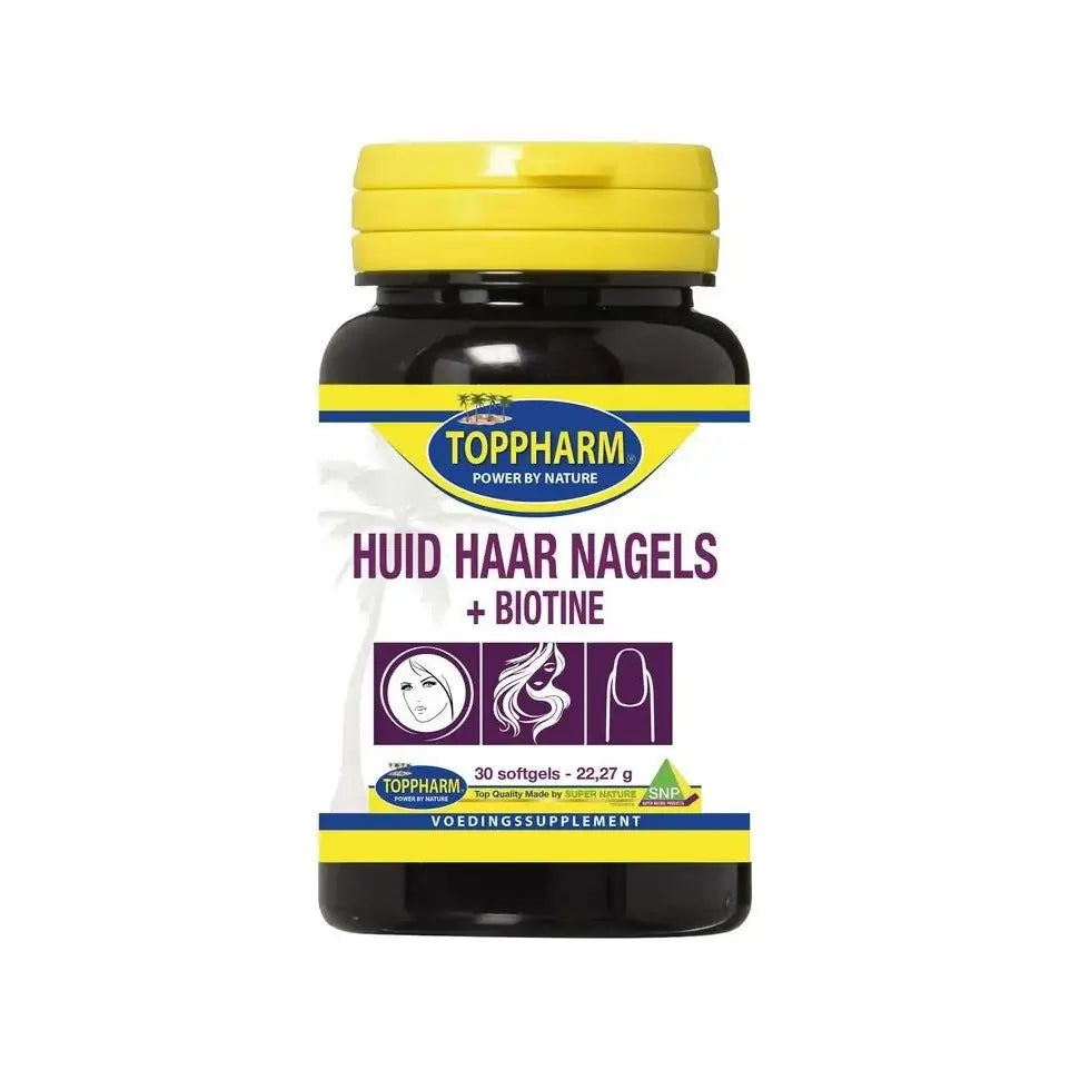 Toppharm Huid Haar Nagels + Biotine 30 softgels