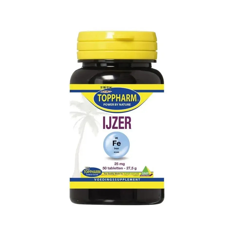 Toppharm Ijzer 25 mg 50 tabletten
