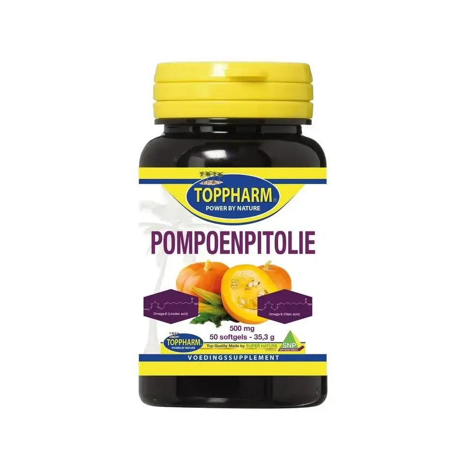 Toppharm Pompoenpitolie 500 mg 50 softgels